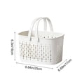 thumbnail image 3 of Hovilon Bath Storage Basket, Portable Plastic Shower Caddy with Handle & Drainage Holes, Waterproof Quick-Dry Toiletries Organizer for Bathroom Dorm Gym, Holds Shampoo Shower Gel Towels, White, 3 of 6