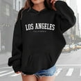 thumbnail image 2 of Girls Casual Pullover Hooded Sweatshirt With Pocket Lightweight Long Sleeve Preppy Graphic Top For Fall Winter 9-10 Years Black, 2 of 4