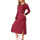 thumbnail image 4 of INSPIRAR CHIC Camisón de Mujer de Manga Larga con Cuello en V, Vestido de Noche Suave con Bolsillos S Rojo, 4 of 6