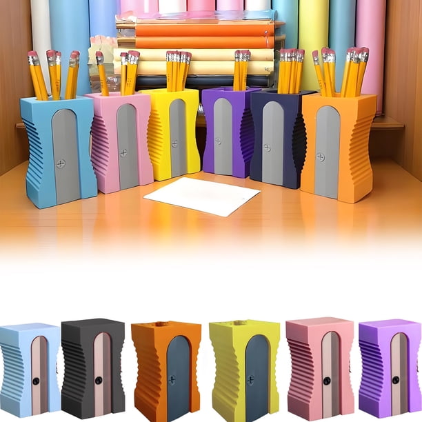Organizador de escritorio vintage para sacapuntas, portabolígrafos para bolígrafos y lápices, almacenamiento en oficina y aula