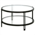 thumbnail image 4 of Evelyn&Zoe Inez 32" Wide Round Coffee Table with Glass Shelf in Blackened Bronze, 4 of 8