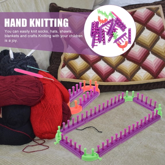 OFFIGAM Plastic Sweater Knitting Machine Wool Knitter for Home Craft Projects, Easy to Use Knitting Tool Set