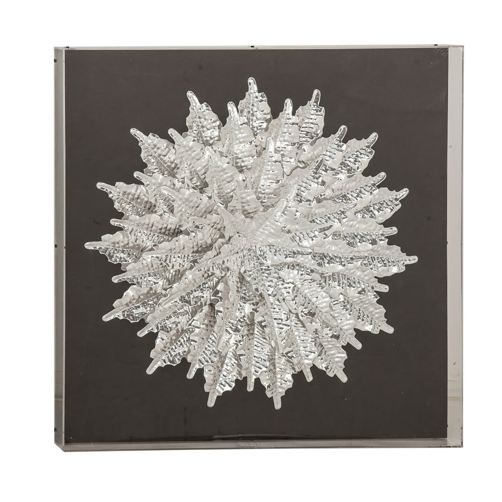 DecMode Indoor 24" x 24" Silver Acrylic Glam Shadow Box,