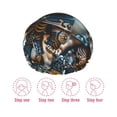 thumbnail image 5 of Kdxio Cute Skeletons Figurines Print Shower Cap for Women,Elastic and Reusable,Double Waterproof Layers Bathing Hat, 5 of 6