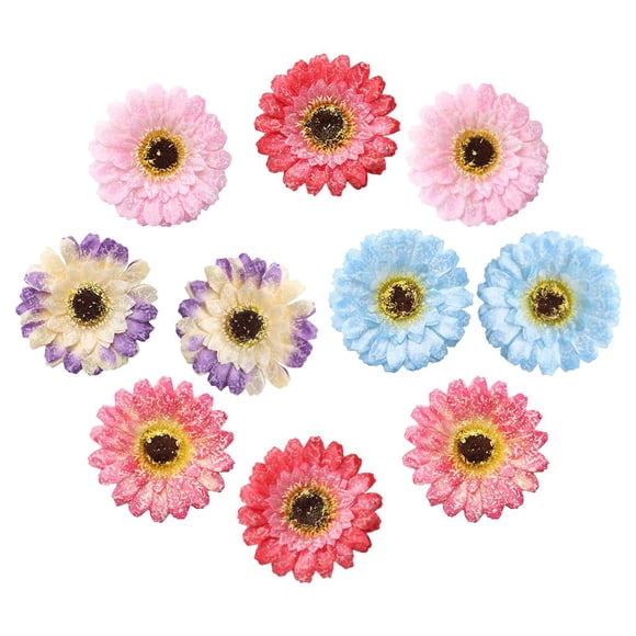 10x margaritas de plástico DIY Craft Project Dia 8cm multicolor Colcomx Cabeza de flor artificial de la margarita