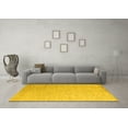 thumbnail image 3 of Ahgly Company Machine Washable Indoor Rectangle Solid Yellow Modern Area Rugs, 3' x 5', 3 of 4
