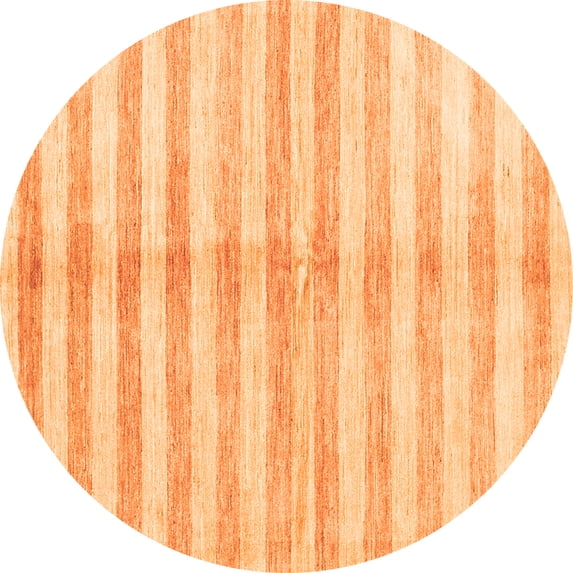 Ahgly Company Indoor Round Abstract Orange Contemporary Area Rugs, 6' Round
