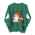 thumbnail image 2 of Halloween Sweatshirt for Women Ghost Pumpkin Bat Print Pullover Crew Neck Long Sleeve Oversized Casual Fall Tops Ribbed Cuffs and Hem Cozy Spooky Season Pullover Tops, 2 of 6