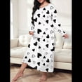 thumbnail image 2 of Camisón de Larga para Mujer, Estampado, Camiseta, Vestido de Dormir Amor Negro 5XL, 2 of 3