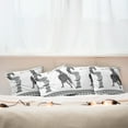 thumbnail image 7 of Ambesonne Retro Throw Pillow Cover 4 Pack, Hero and Dragon Myth, 20", Grey Charcoal Grey White, 7 of 7
