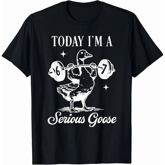 Serious Goose Weightlifting Funny Gym Workout Unisex Graphic Short Sleeve T-Shirt