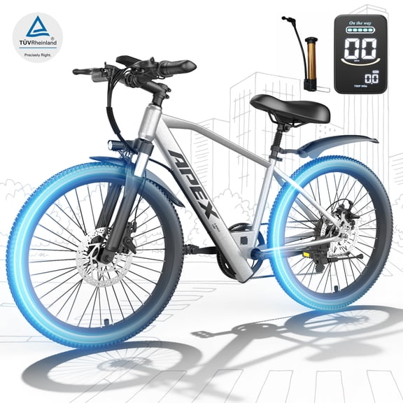 26" Electric Bike for Adults - 1200W Peak Motor, 28 MPH, 50 Mile Range, Removable 36V 13Ah Battery, 7-Speed, UL2849 Certified Commuter E-Bike