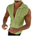 thumbnail image 4 of Men's Hooded Zipper Lapel Top - Sleeveless, Summer Casual, Solid Color, Polyester, True to Size, Suitable for Work/Vacation, S-XXL Sizes, 4 of 4