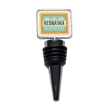 Nebraska NE State Travel Vacation Stamp Wine Bottle Stopper Cap Plug
