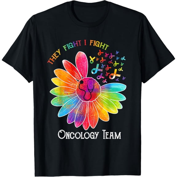 Oncology Team Nurse OCN Nursing Oncologist Sunflower T-ShirtMen and women, Black T-shirt, size: Extra large