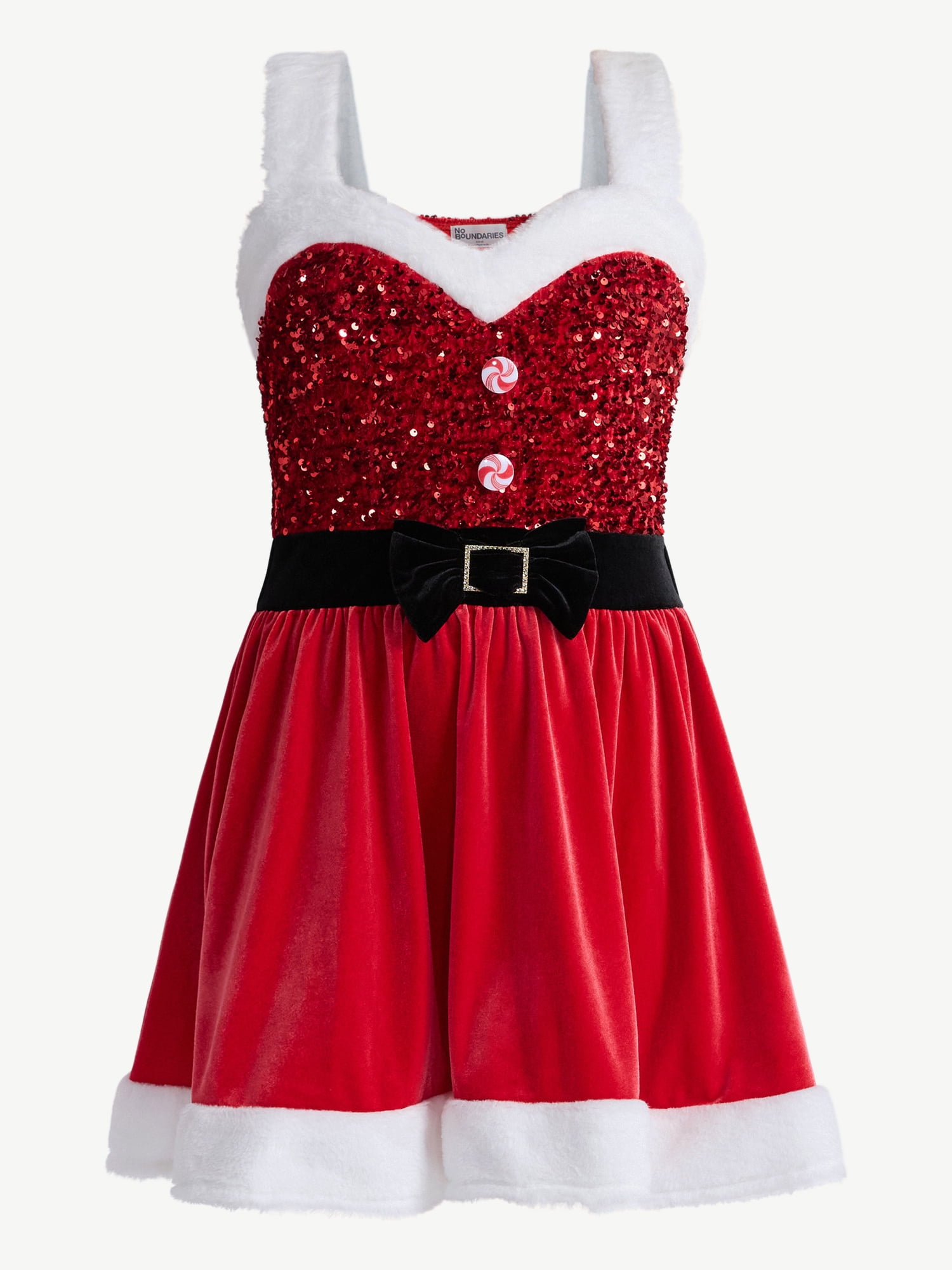 No Boundaries Santa Claus Skater Dress, Women’s