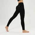 thumbnail image 2 of ASDFVBKG Capri Yoga Pants with Pockets for Women High Waisted Running Capri Workout Yoga Pants Lightweight Scrunch Butt Lifting Seamless Leggings Ankle Solid Color Gym Yogo Leggings Black L, 2 of 5