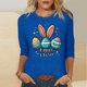 thumbnail image 2 of Camisetas Casuales de las Mujeres Impresas 3/4 Manga Cuello Redondo Blusa, Moda Ligera Superior para el Hogar Y el Uso Diario, Cómoda Imitación de la Tela Del Estante, 2 of 7