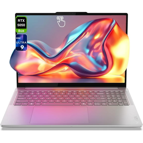 Lenovo Yoga Pro 9i Laptop, Intel Ultra 9-285H, 32 GB LPDDR5x RAM, 1 TB PCIe SSD, 16" 2.8K (2880x1800) OLED Touchscreen, Nvidia G-Force RTX 5050, Backlit Keyboard, W11 Home, Luna Grey
