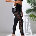 thumbnail image 4 of Fewfanhot Women's High-Waisted Yoga Leggings with Mesh Panel, Stretchy Breathable Full Length Workout Pants, Stylish Athletic Bottoms for Yoga, Gym & Fashion, 4 of 9