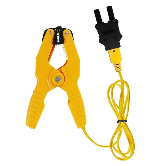 HVAC Temperature Clamp with Banana Plug Adapter, K-Type Thermocouple Clamp Pipe Temperature Clamp for Multimeter, Temperature Probes Measures -40~392℉(-40~200℃)
