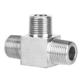 thumbnail image 2 of Conector de tubería de 3 vías de acero inoxidable 304 con rosca macho de alta presión para agua, gas y aceite (macho de 3/8"), 2 of 9