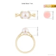 thumbnail image 5 of Angara Japanese Akoya Cultured Pearl Crossover Shank Engagement Ring in 14K Yellow Gold for Women | June Birthstone Jewelry for Her, 5 of 8