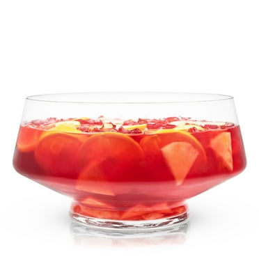 Viski Footed Glass Punch Bowl for Cocktail Party, Serveware, 2.5 Gallons