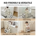 thumbnail image 3 of UNICOO® 2-in-1 Step & Stool | Storable Step Stool for Toddlers | Foldable Adjustable 2-3 Helper Steps for Kids with Anti-Slip & Space-Saving Design | Bathroom Sink, Potty, Toilet (Gray & White), 3 of 8