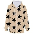 thumbnail image 2 of IMENGL Spring autumn hooded sweatshirt with zipper, Beige 2XL, Size M-3XL, 2 of 4