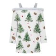 thumbnail image 4 of FDGIU Women's Cold Shoulder Christmas Top 2025, Faux Fur Trim and Holiday Print, Loose Fit 3/4 Sleeve Blouse for Xmas Party, 4 of 5
