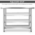 thumbnail image 6 of Gymax 30'' x 48'' Stainless Steel Food Prep & Work Table Commercial Kitchen Table Silver, 6 of 10