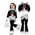 thumbnail image 4 of Krdevn Girls Christmas Outfit 2 Piece Long Sleeve Crew Neck Sweatshirt and Flared Bell Bottom Pants Set Toddler Little Kids Holiday Casual Clothing, 4 of 5