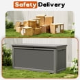 thumbnail image 3 of Nihsuao 260 Gallon Large Deck Box, Lockable Resin Outdoor Indoor Storage Box with Handles, Waterproof UV Resistant for Patio Furniture Cushions, Garden Tool, Pool Float, Gray, 3 of 7