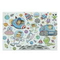 thumbnail image 1 of Outer Space Cutting Board, Deep Space Astronaut Girl Boy Aliens Rockets on Moon Theme, Decorative Tempered Glass Cutting and Serving Board, Large Size, Multicolor, by Ambesonne, 1 of 1