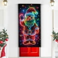 thumbnail image 3 of Fluorescent Christmas Door Cover,47*31 inch UV Activated Glow in the Dark Garage Door Banner, Large Holiday Decor for Xmas and New Year,#D, 3 of 5