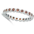 thumbnail image 4 of CHOOSE YOUR COLOR Simulated Garnet Eternity Forever Ring .925 Sterling Silver Band Red CZ Female Size 10, 4 of 4