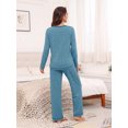 thumbnail image 3 of MINTREUS Women's Pajama Set Long Sleeve Sleepwear Set Soft Two Piece Matching Set with Pockets, 3 of 6