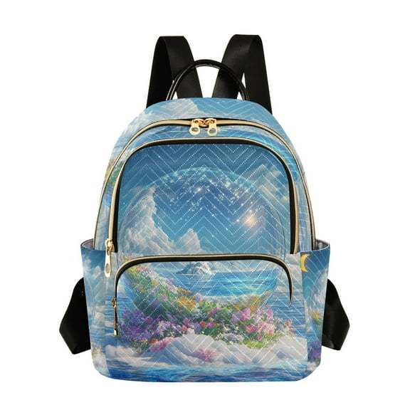 FORMRS Mini Backpack Purse for Women Travel Daypack Casual Shoulder Bag, Crystal Ocean