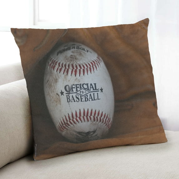 Ahgly Company Sports Baseball Indoor Throw Pillow, 18 inch by 18 inch