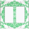 thumbnail image 6 of Metal Light Switch Plate Cover Mandala Neon Green Flower Tile Pattern MDL071, 6 of 13