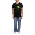 thumbnail image 4 of CafePress - Shamrock [Swirls] Women's Dark Pajamas - Women's Short Sleeve Print T-Shirt and Pants Dark Cotton Pajama Set, 4 of 7