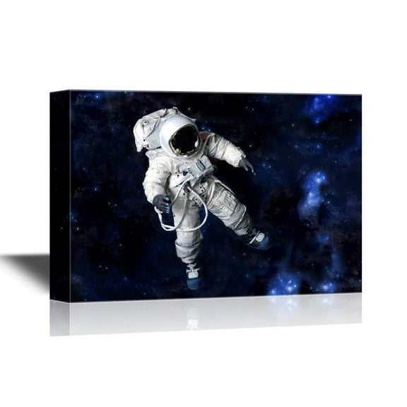 wall26 - Canvas Wall Art - American Astronaut Wearing Pressure Suit Against a Space Background, USA - Gallery Wrap Modern Home Art | Ready to Hang - 32x48 inches