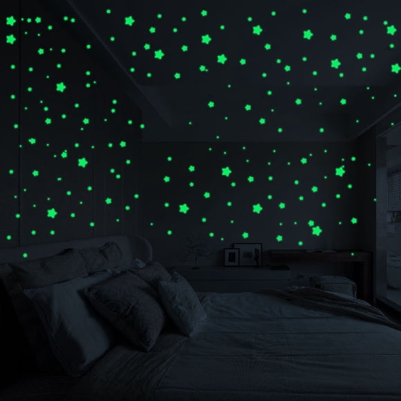 Product Category Wall Sticker - Luminous Fluorescent 3D Wall for Home Rooms 127PCS