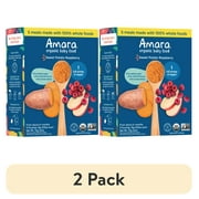 (2 pack) Amara Organic Baby Food Sweet Potato Raspberry, No Added Sugar, Stage 2, 5 Individual Servings