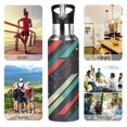 thumbnail image 7 of Yayeee 20oz Insulated Water Bottle Double Wall Stainless Steel with Flip Straw Lid, Abstract Stripes, 7 of 7