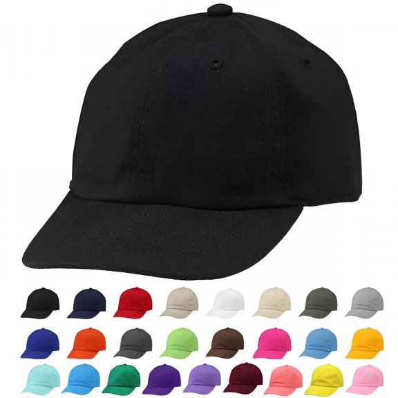 TELOLY Kids Boy Girl Baseball Cap Hat Soft Cotton Lightweight Adjustable Size for 6-9 Years Black