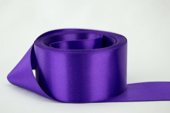Acetate Fused Edge Royal Purple Ribbon Vintage 1970s C and G Brand 1/4 Wide Royal Purple Ribbon Royal Purple Color Ribbon 1/4 Wide
