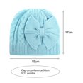 thumbnail image 5 of 0-12 Months Baby Girls Hat Bow Twist Pattern Infant Solid Color Knitted Beanie Cap for Party, 5 of 8