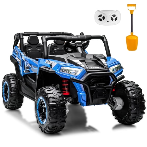 Yexmas 24V Kids Ride on Car Truck,2-Seater Kids Electric Car with LED Lights, Toddler Ride on Car for Kids Ages 3 ,Aqua Blue